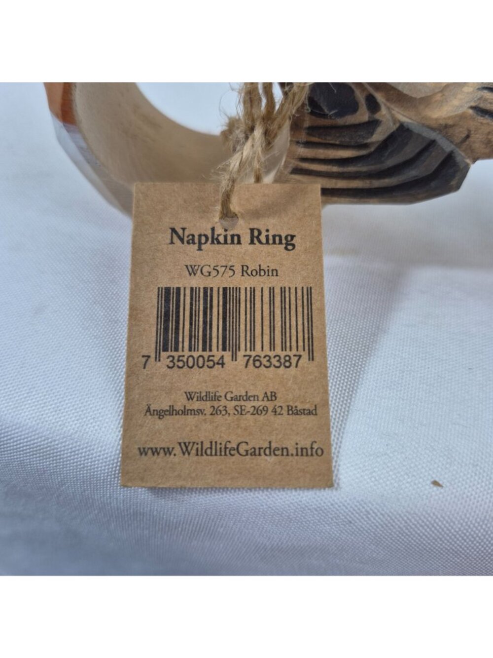 Set of 6 Wildlife Garden Napkin Rings Handcarved Wooden Bird Goldfinch Robin - Picture 3 of 6